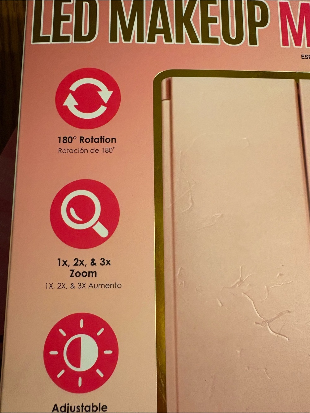 Elle LED Makeup Mirror - Pink - Picture 5 of 8
